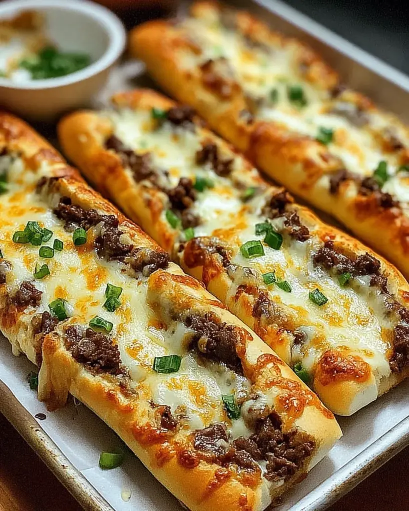 Batonnets de pain au fromage avec garniture de cheesesteak Philly 3