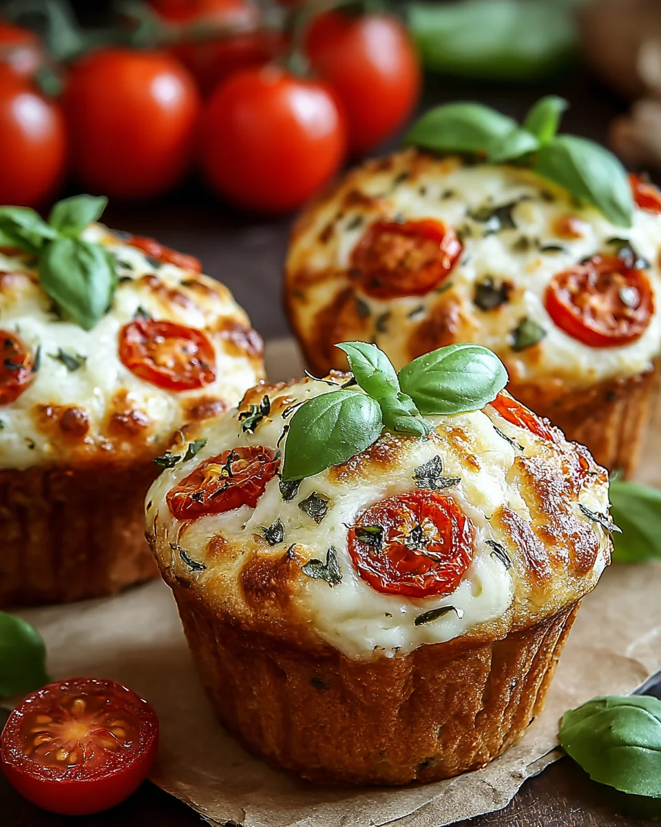 Muffins Tomate, Mozzarella et Basilic : une recette délicieuse !
