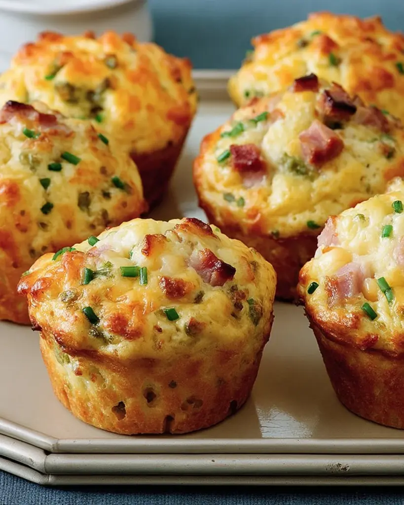 Muffins sales au jambon et fromage 3