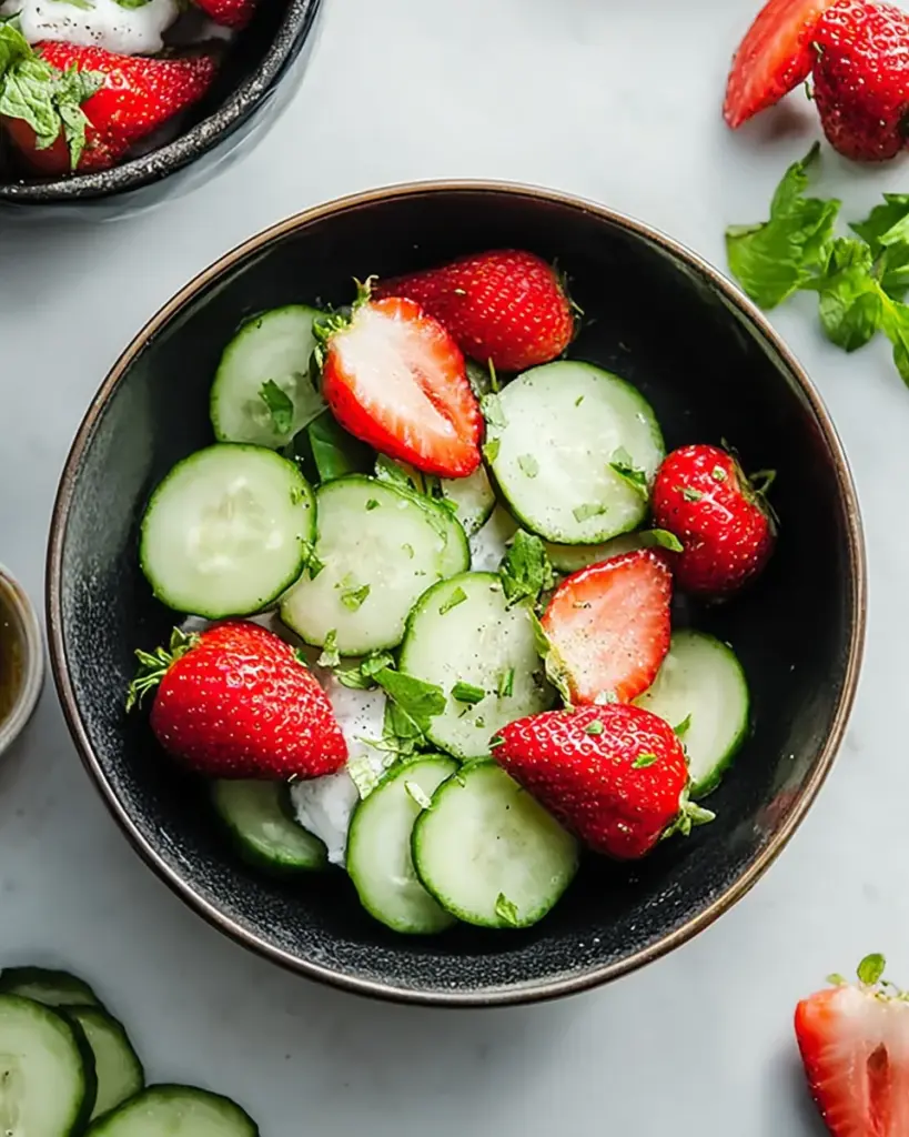Salade de concombre et de fraises 2
