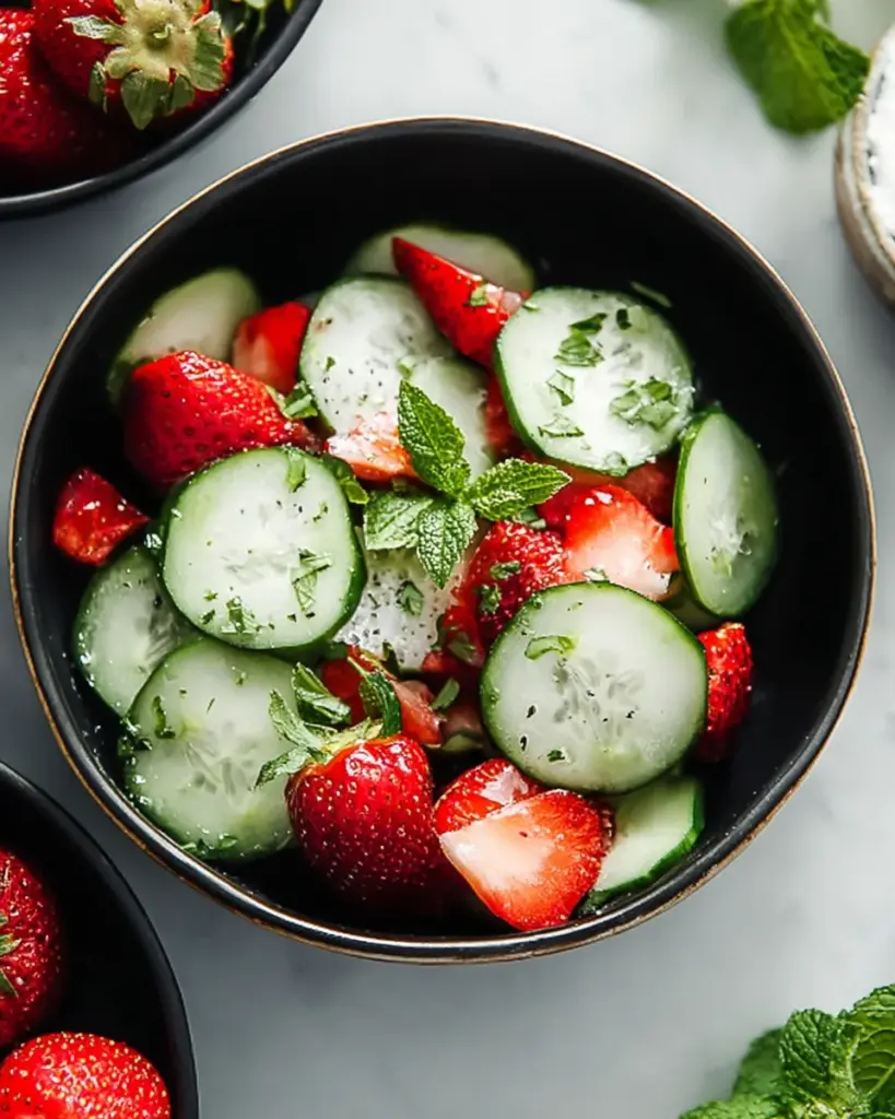 Salade de concombre et de fraises 3
