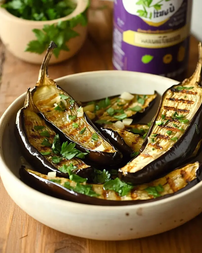 Aubergines Grillees a lAil Ciboulette et Persil 2