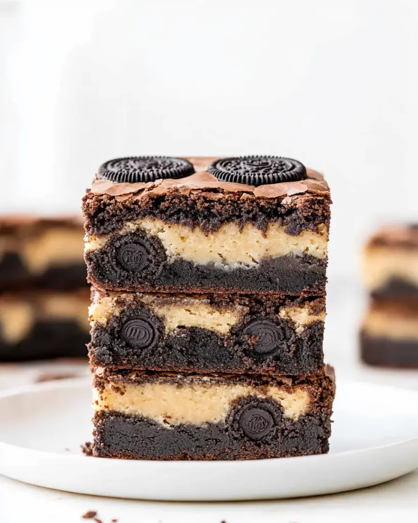 Brownies decadents avec pate a cookies et Oreos 1