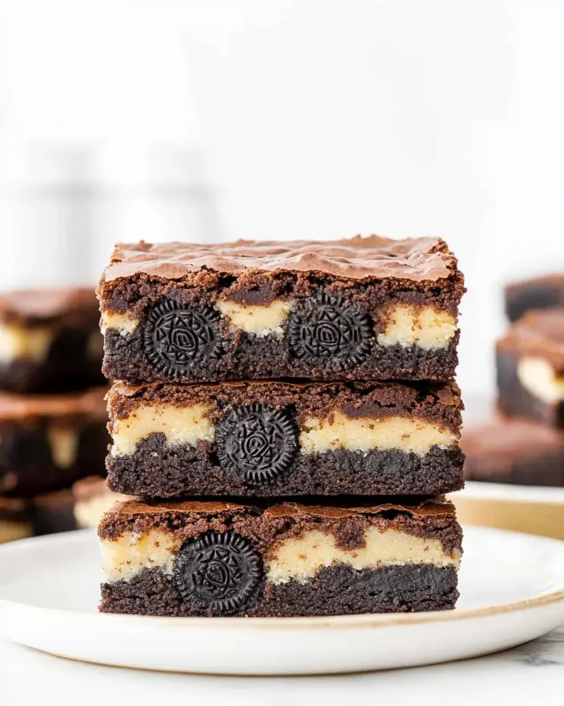Brownies decadents avec pate a cookies et Oreos 2