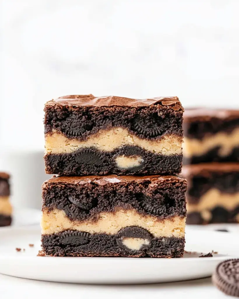 Brownies decadents avec pate a cookies et Oreos 3