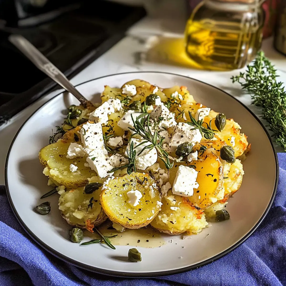 Pommes de terre écrasées à la feta irrésistibles
