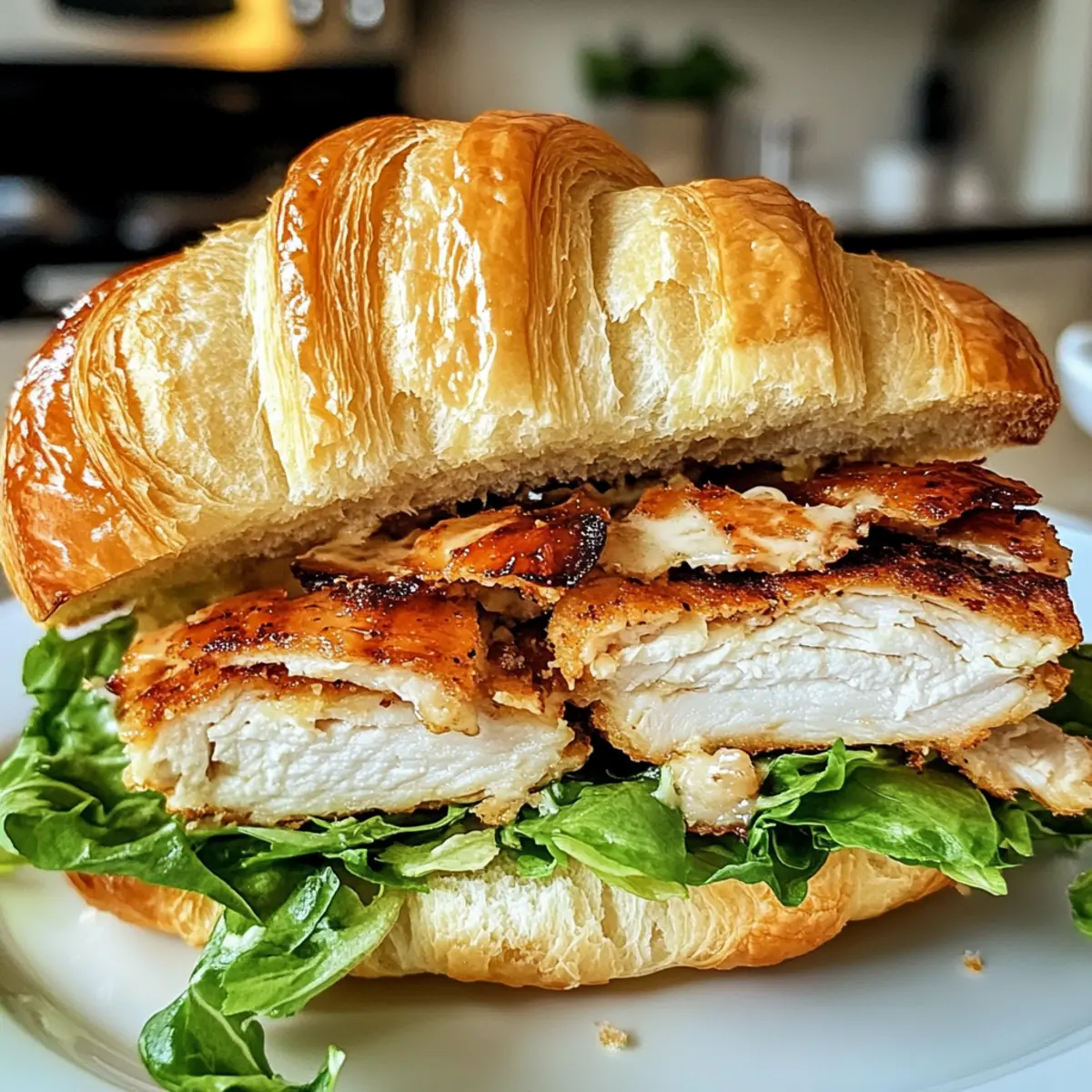 Sandwich croissant au poulet César irrésistible
