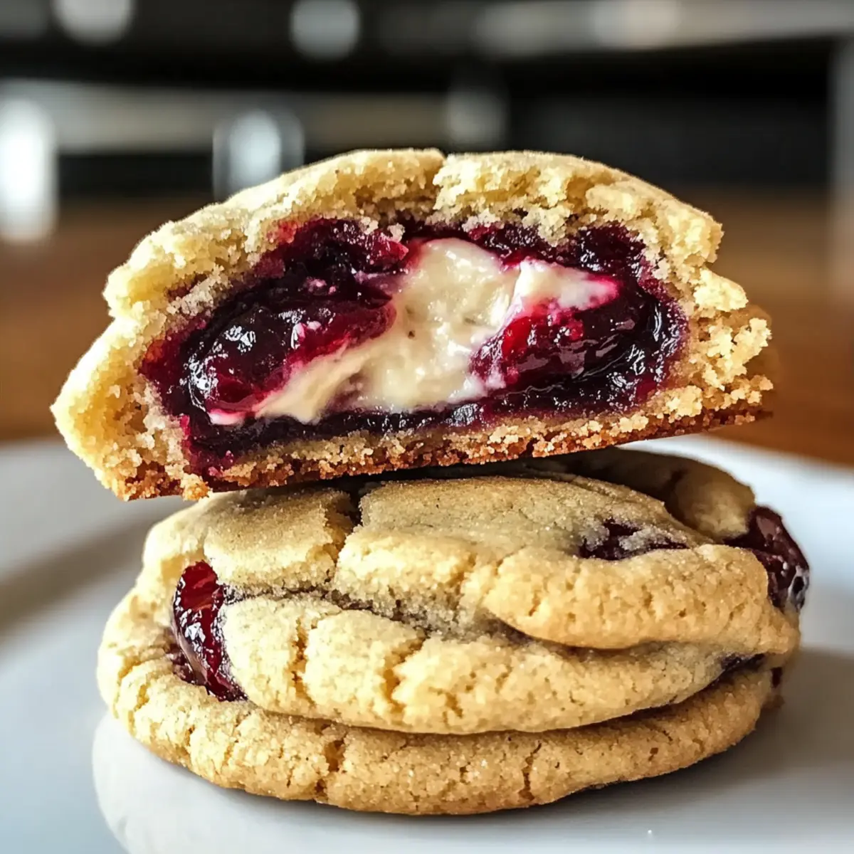 Cookies farcis au fromage à la crème aux cerises délicieux