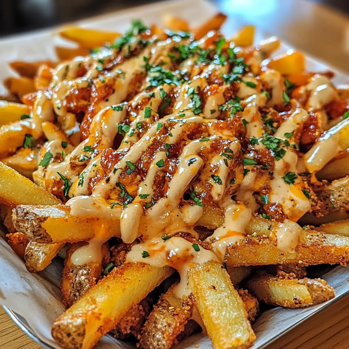 Frites vaudou de la Louisiane chargées et épicées