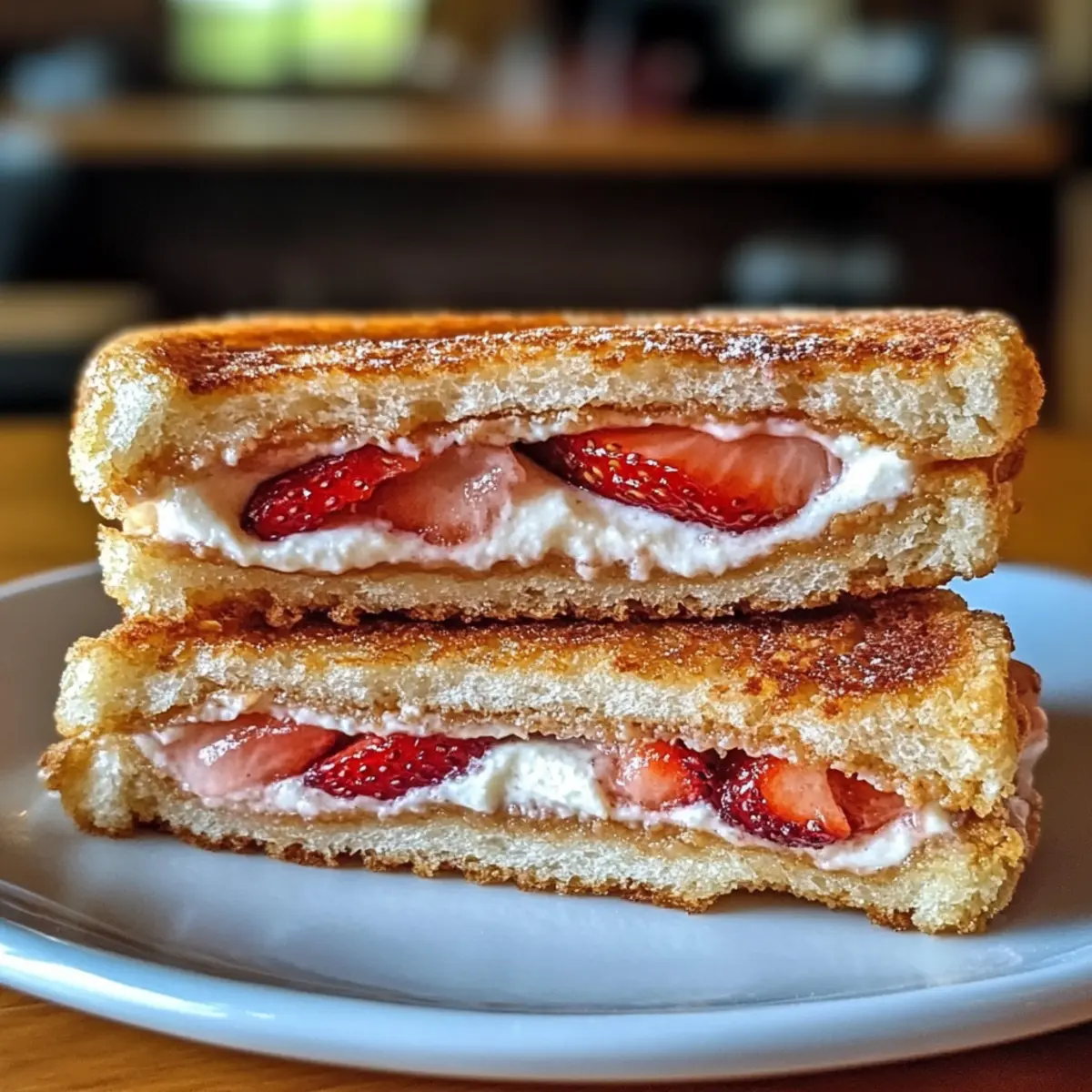 Sandwiches de cheesecake aux fraises frites irrésistibles