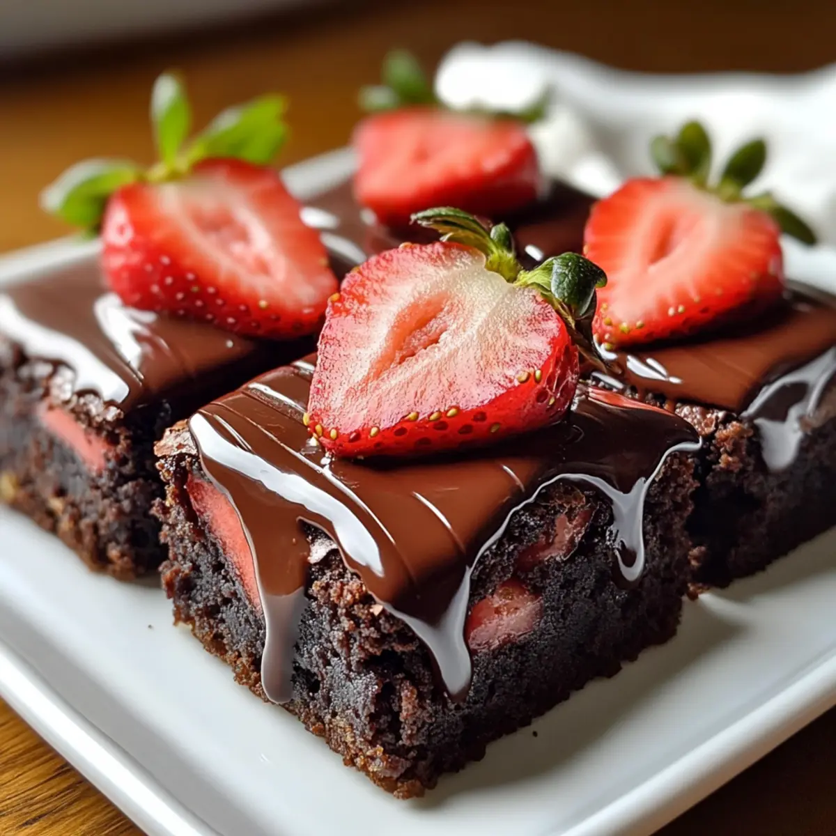 Brownies aux fraises enrobées de chocolat irrésistibles
