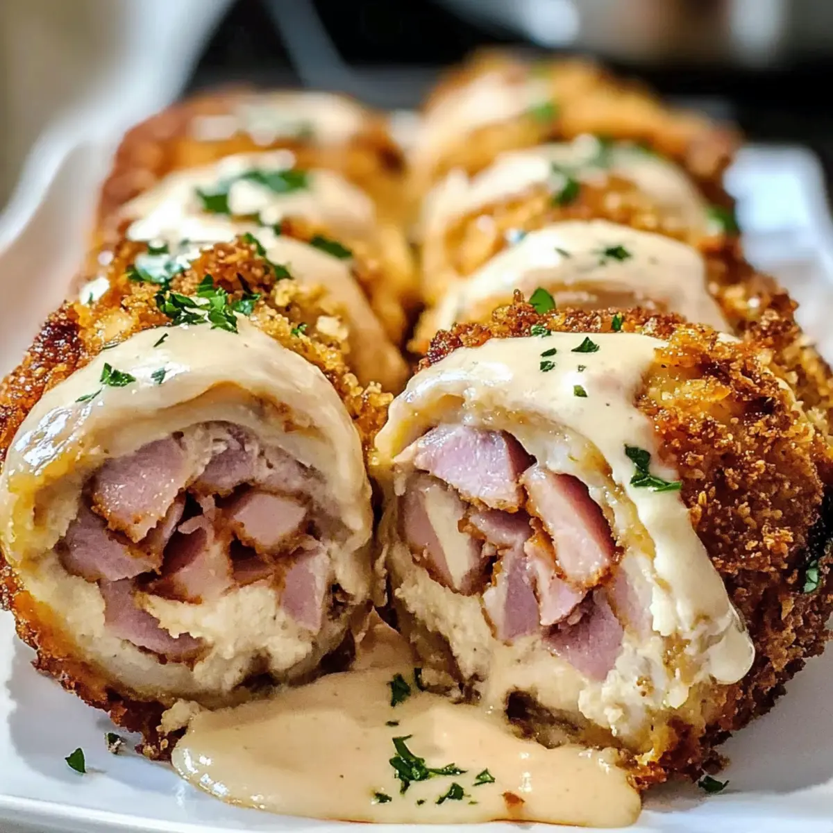 Poulet Cordon Bleu Baked avec Sauce Dijon