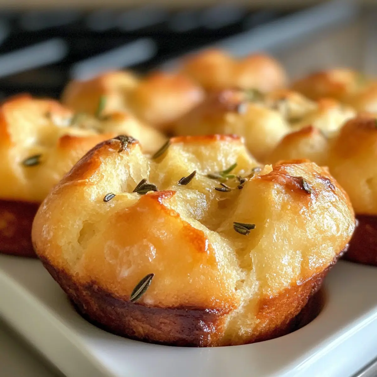 Muffins Focaccia à l'Ail et au Romarin Croûte Dorée