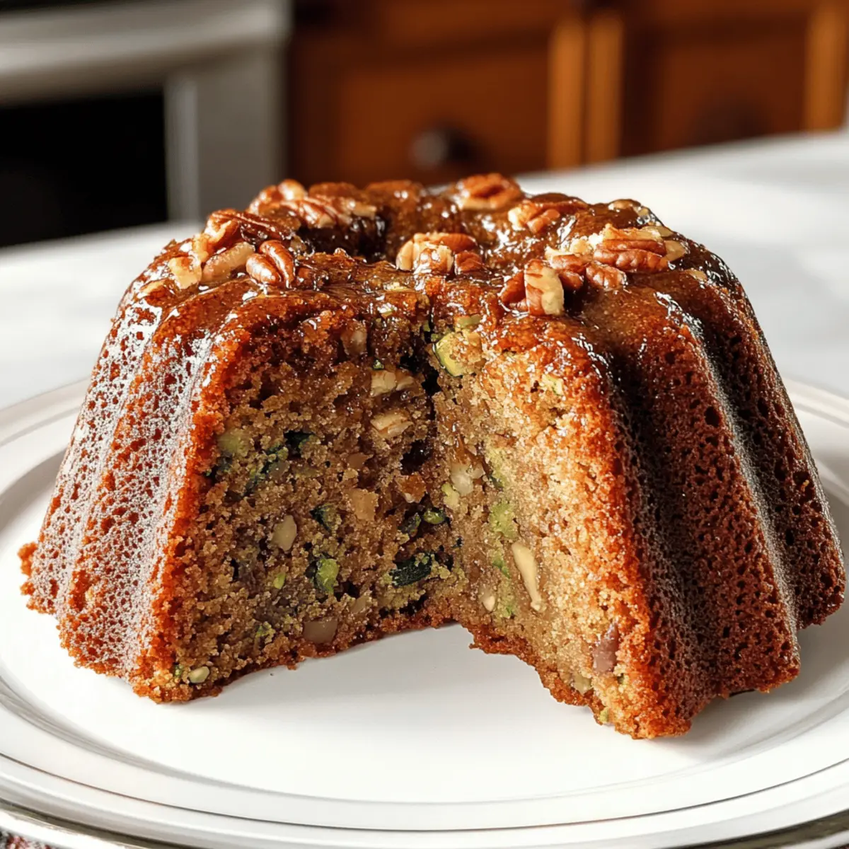 Gâteau Bundt aux pacanes et courgettes irrésistible