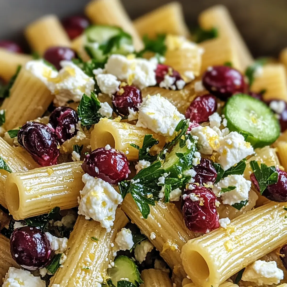 Salade de Rigatoni à la Feta et aux Cranberries Fraîcheur et Saveurs
