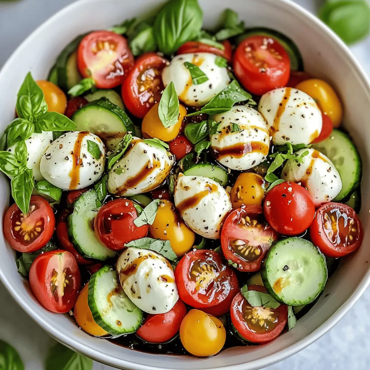 Salade Caprese au concombre : fraîcheur d’été assurée