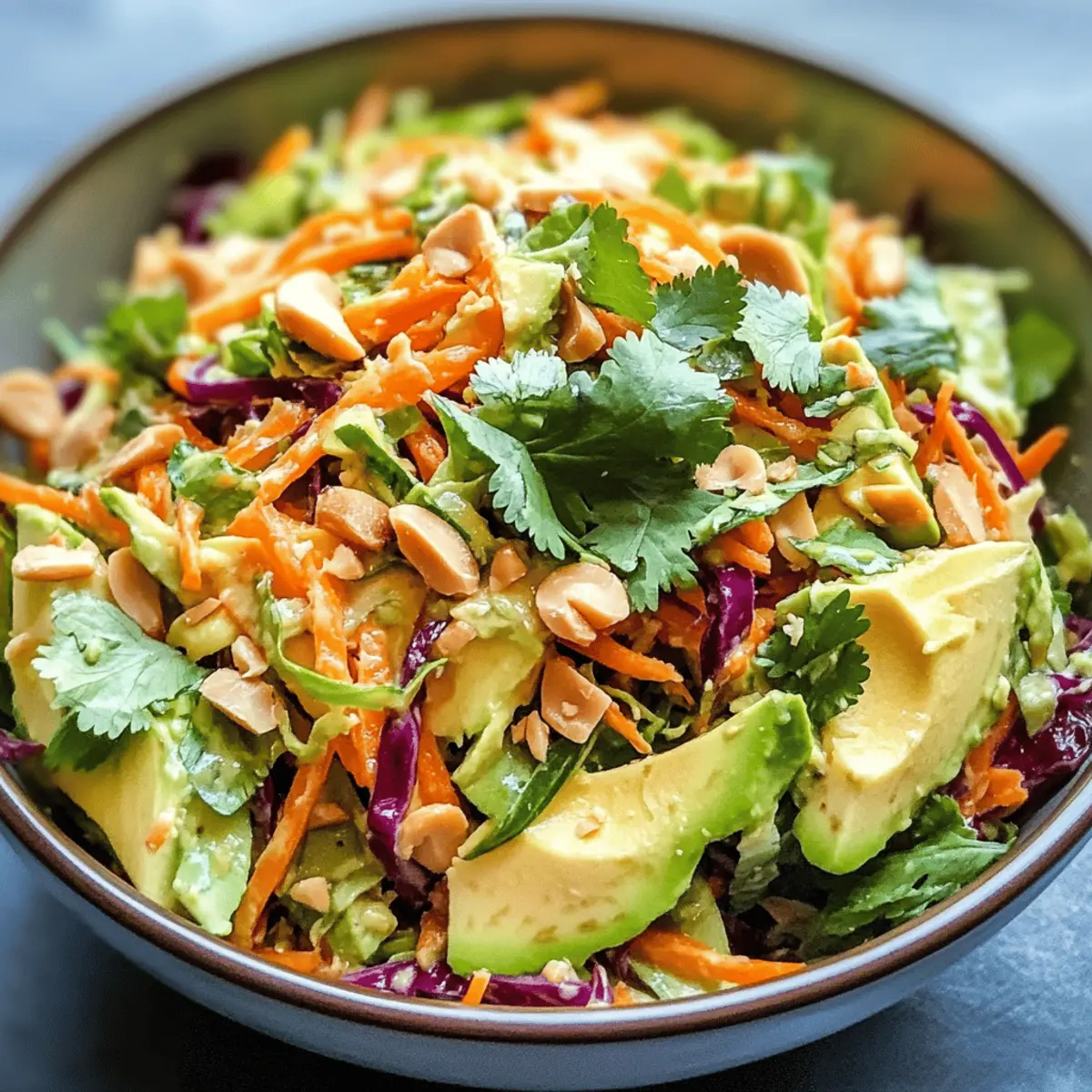 Salade thaï avec avocat rafraîchissante et croquante