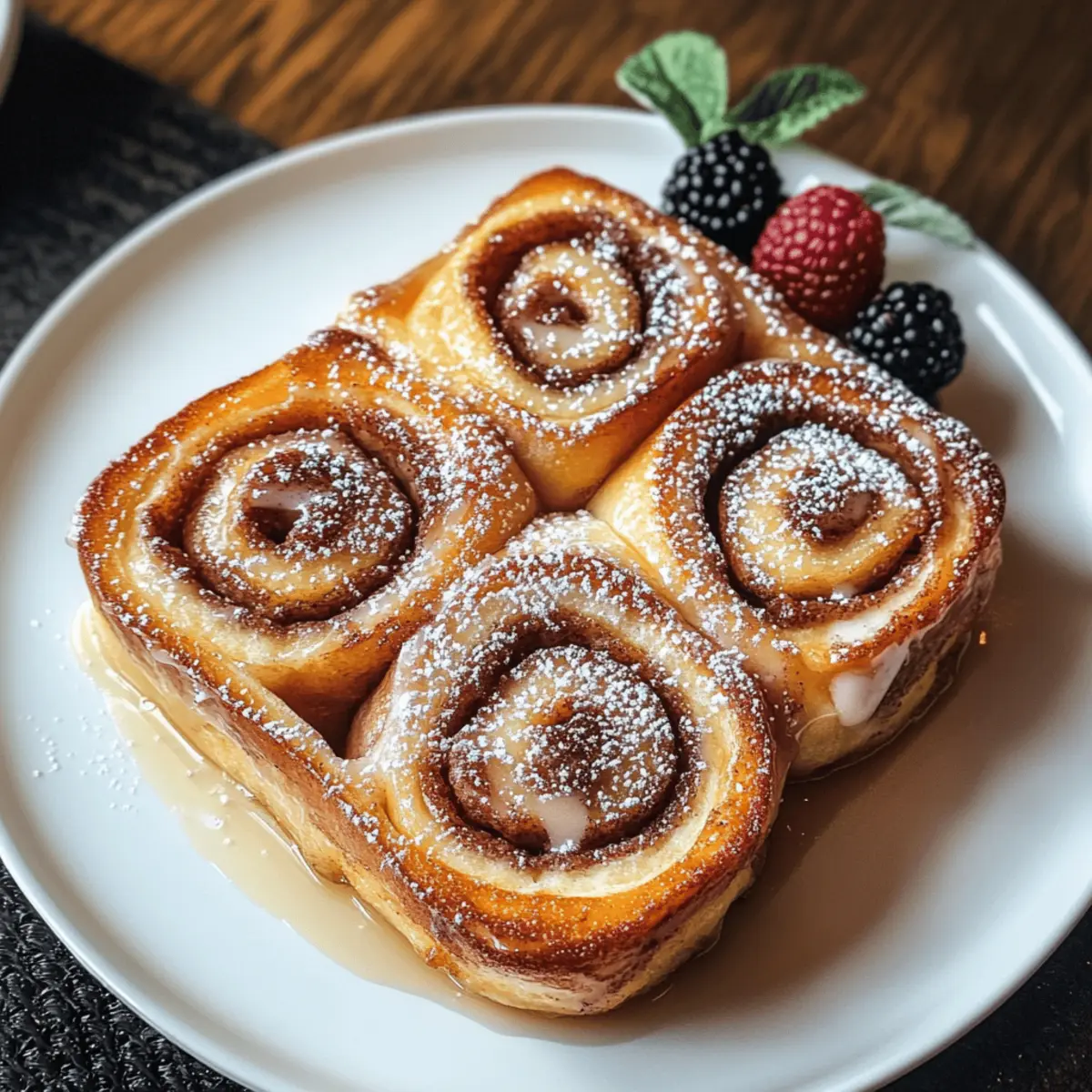 Roulés de pain perdu aux roulés à la cannelle délicieux