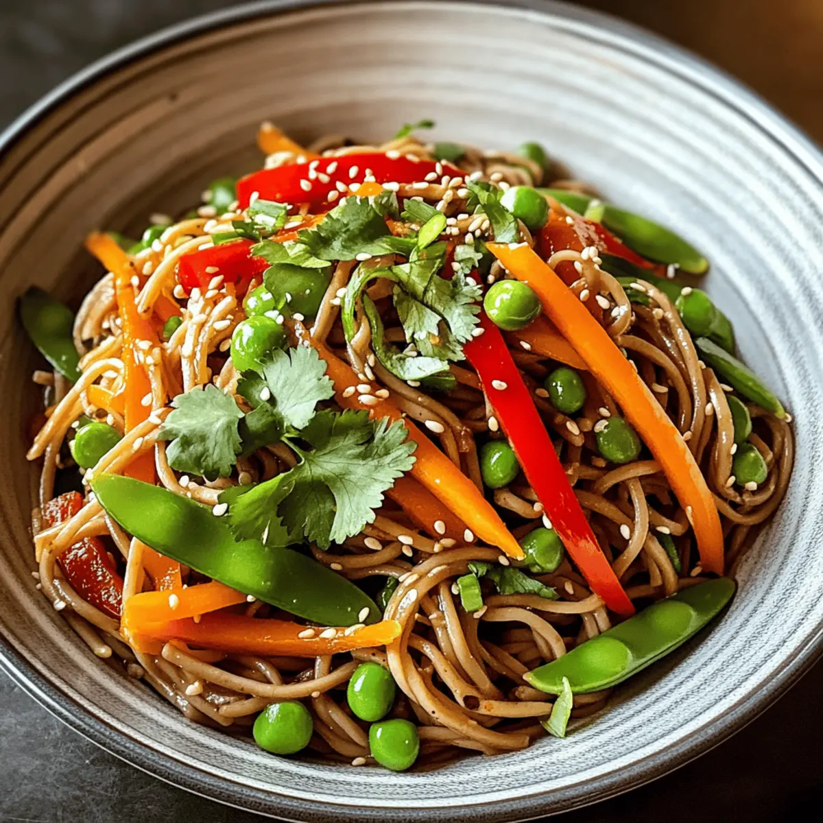 Salade de nouilles teriyaki froides, fraîcheur garantie
