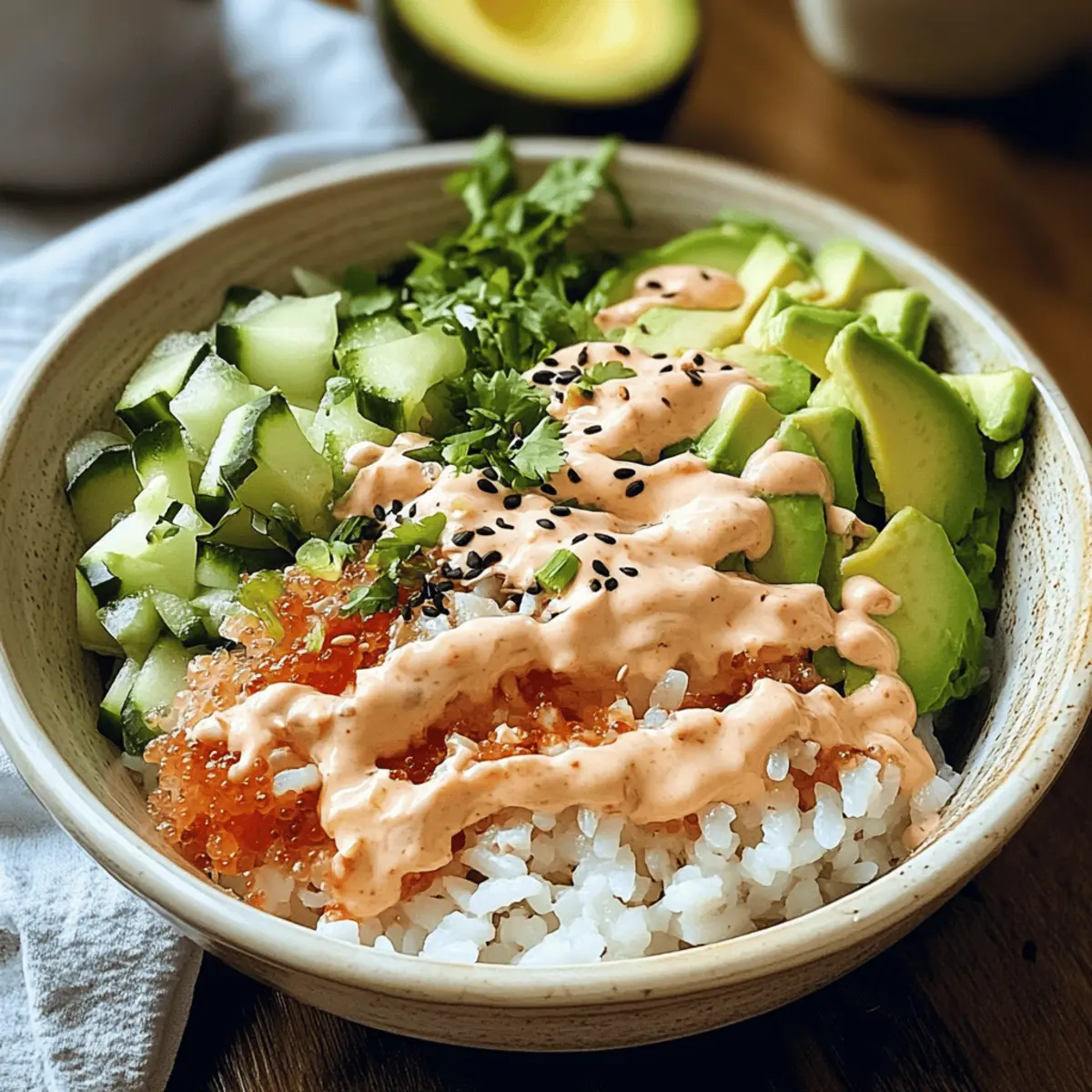Bol de sushi Crunch Roll facile et rapide à préparer