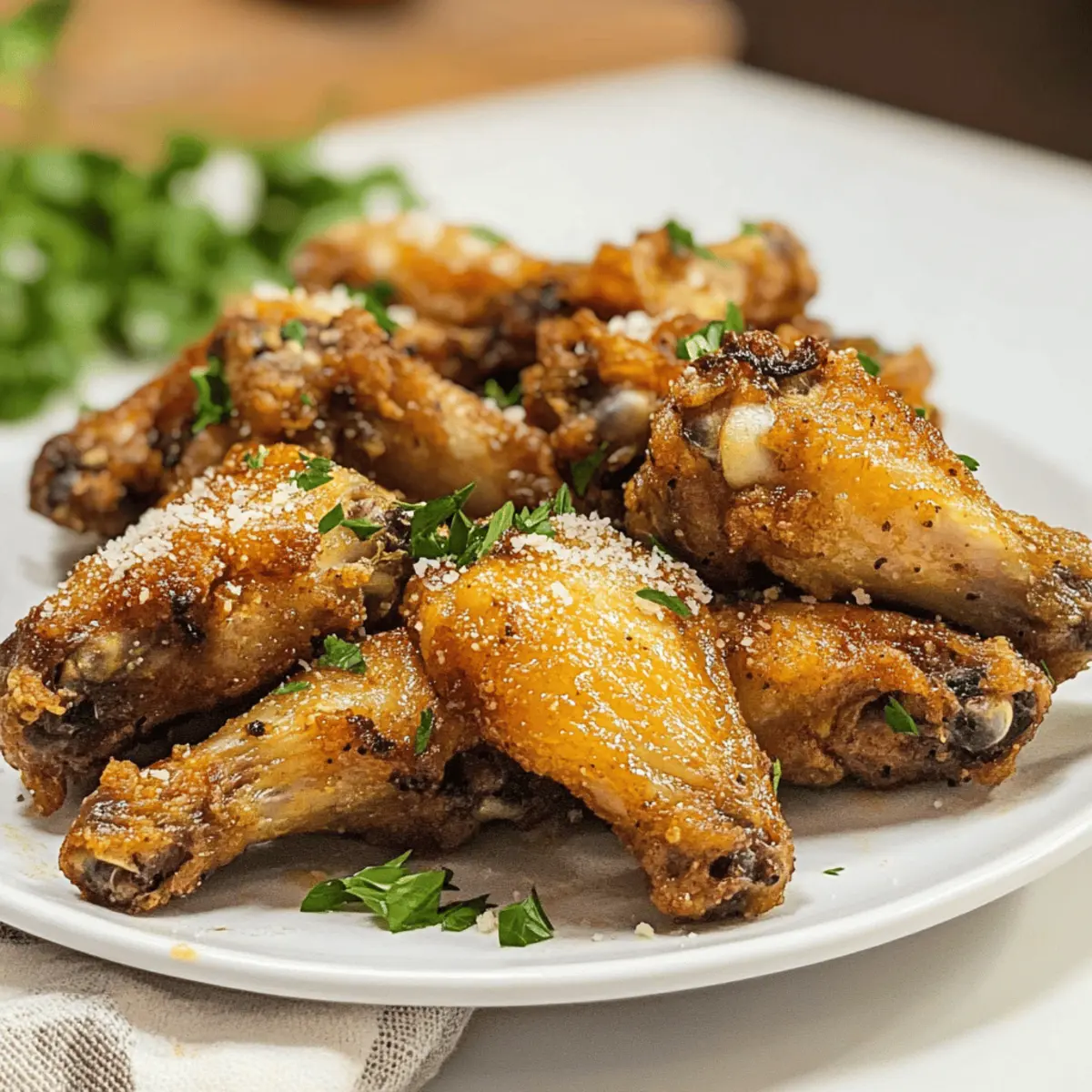 Ailes à l’ail et au parmesan à la friteuse à air croustillantes