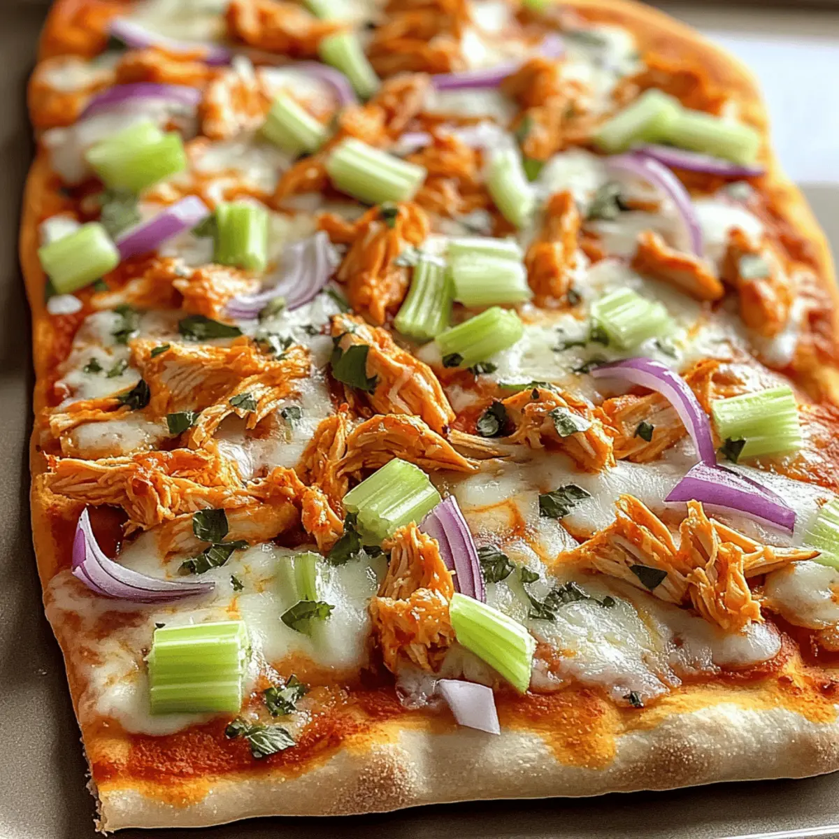 Pizza plat au poulet Buffalo rapide et savoureuse