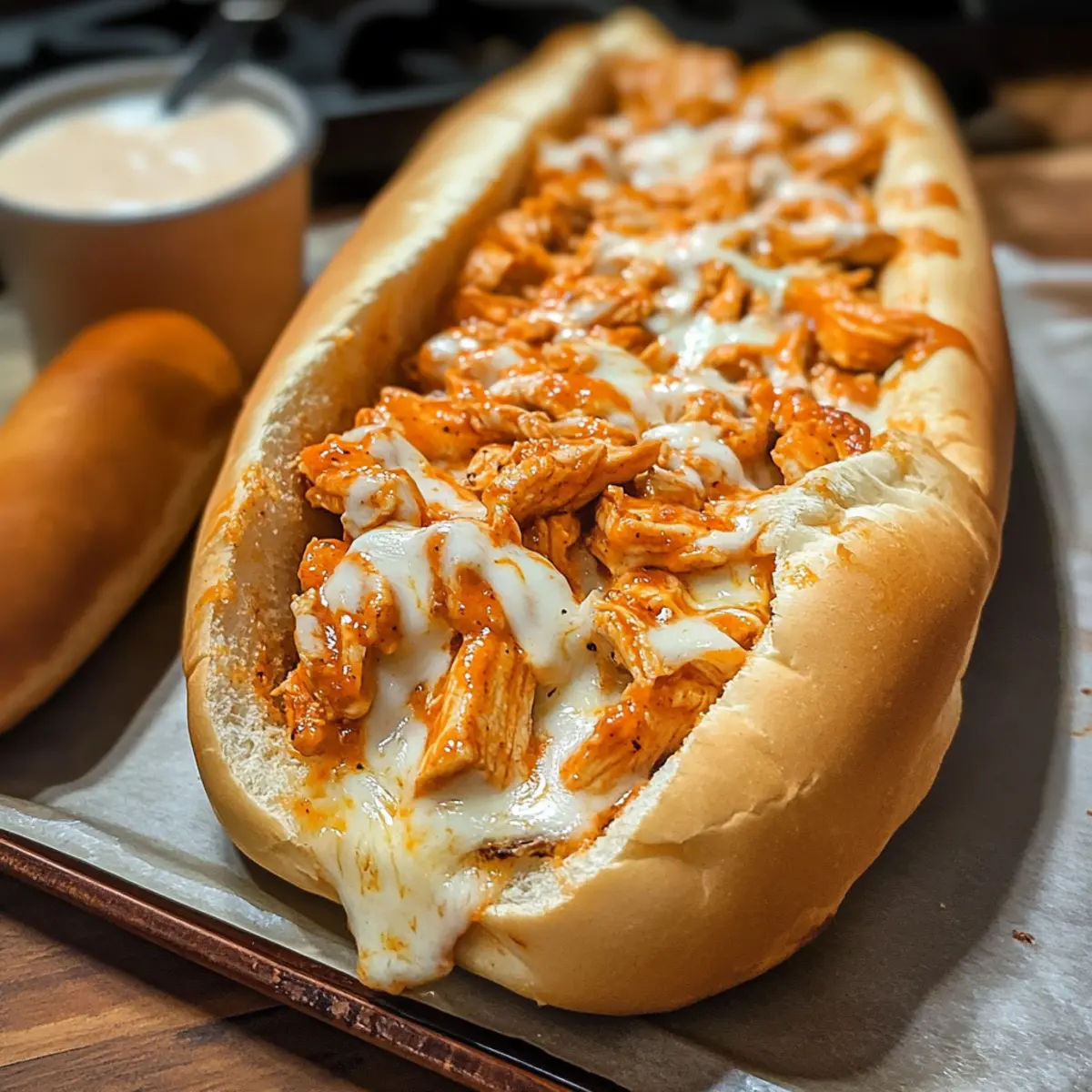 Buffalo Poulet Cheesesteak à la Maison