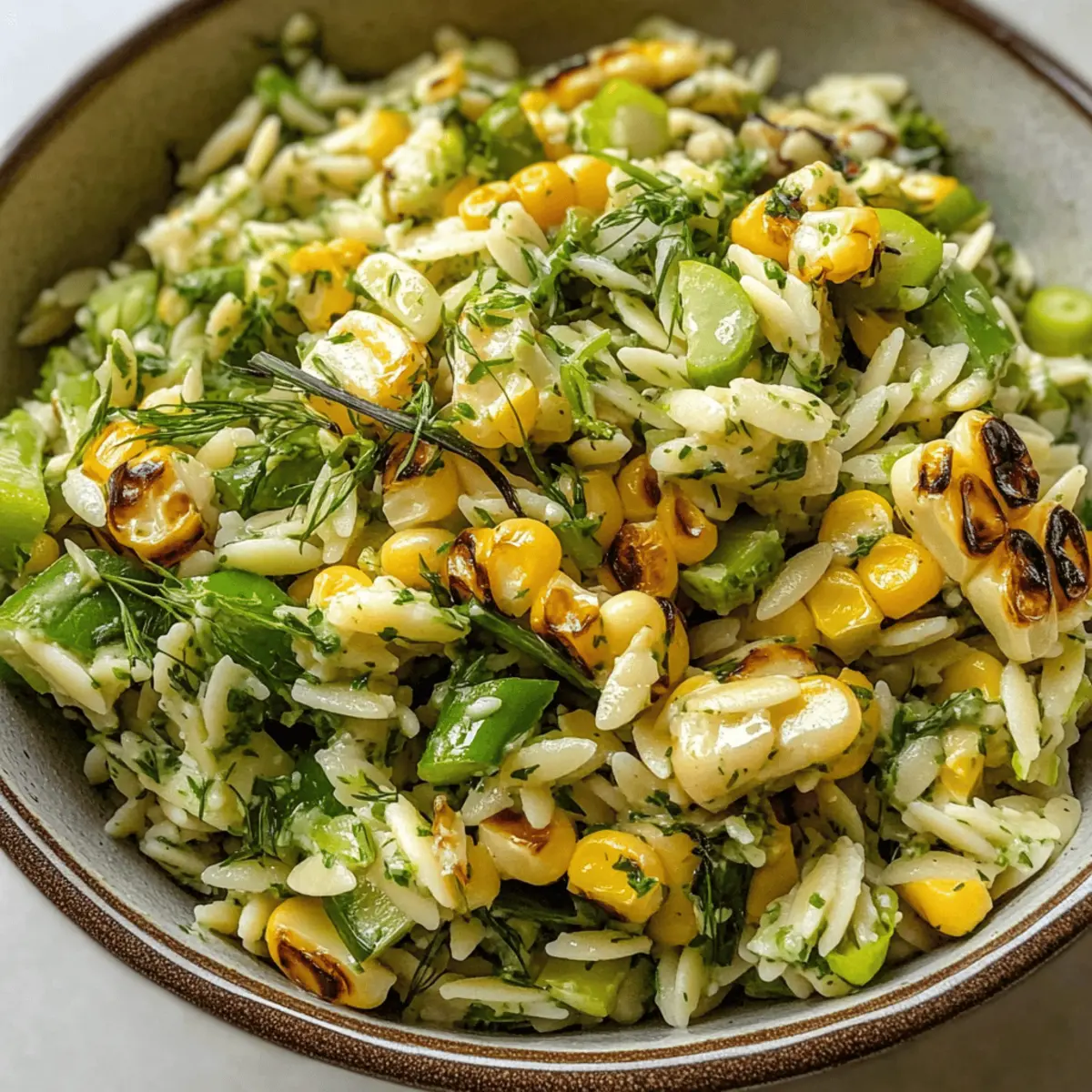 Salade de maïs grillé avec vinaigrette crémeuse à l’aneth
