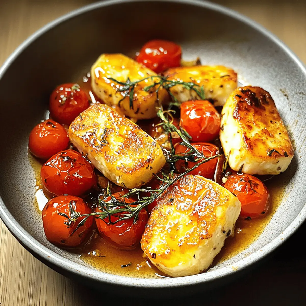 Tomates au miel épicé avec Halloumi à tomber!