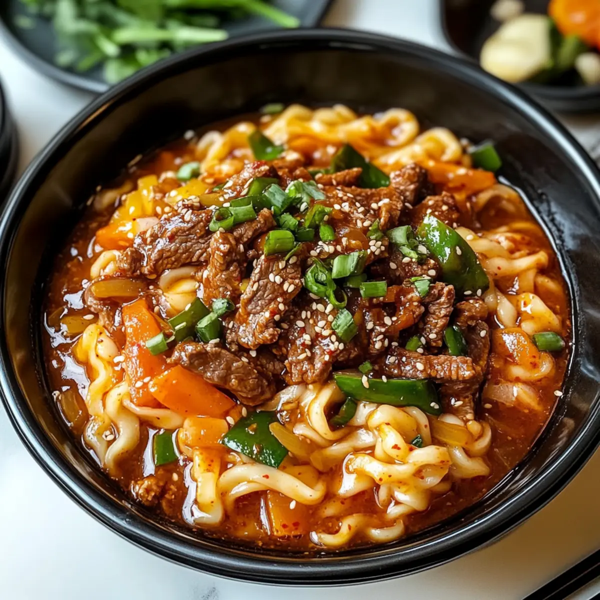 Nouilles au bœuf Gochujang épicées et savoureuses