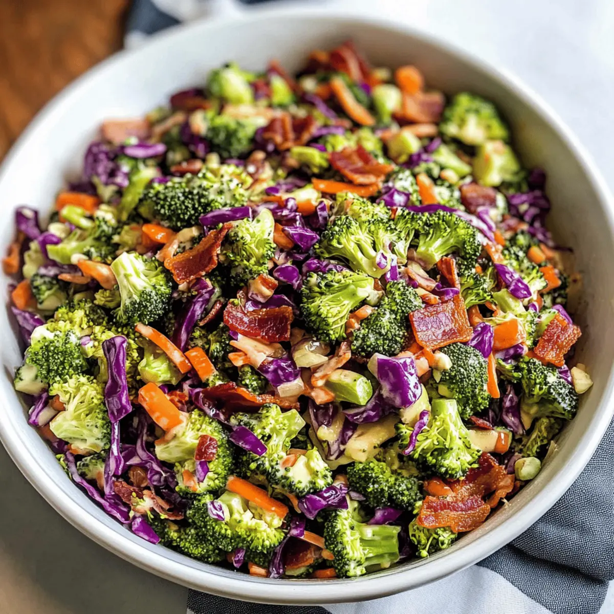 Salade de brocoli avec vinaigrette miel-moutarde délicieuse