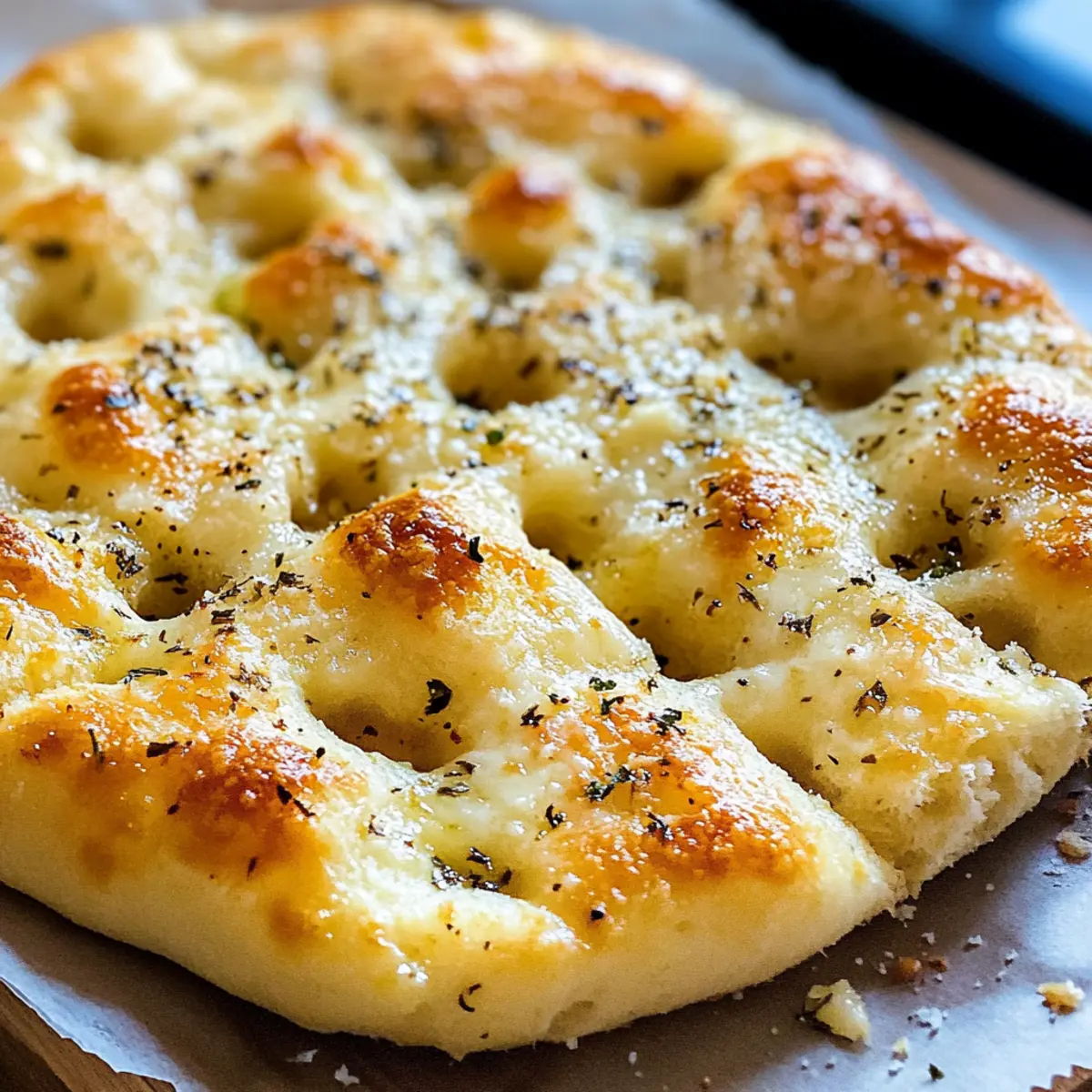 Focaccia à l’ail et au parmesan facile à réaliser
