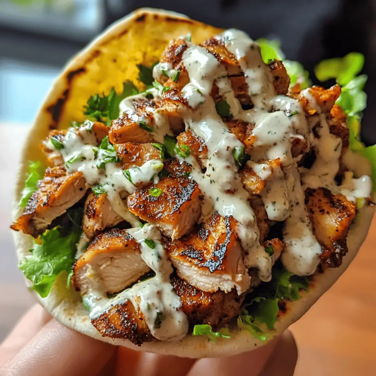 Shawarma de poulet avec sauce à l'ail rapide et savoureuse