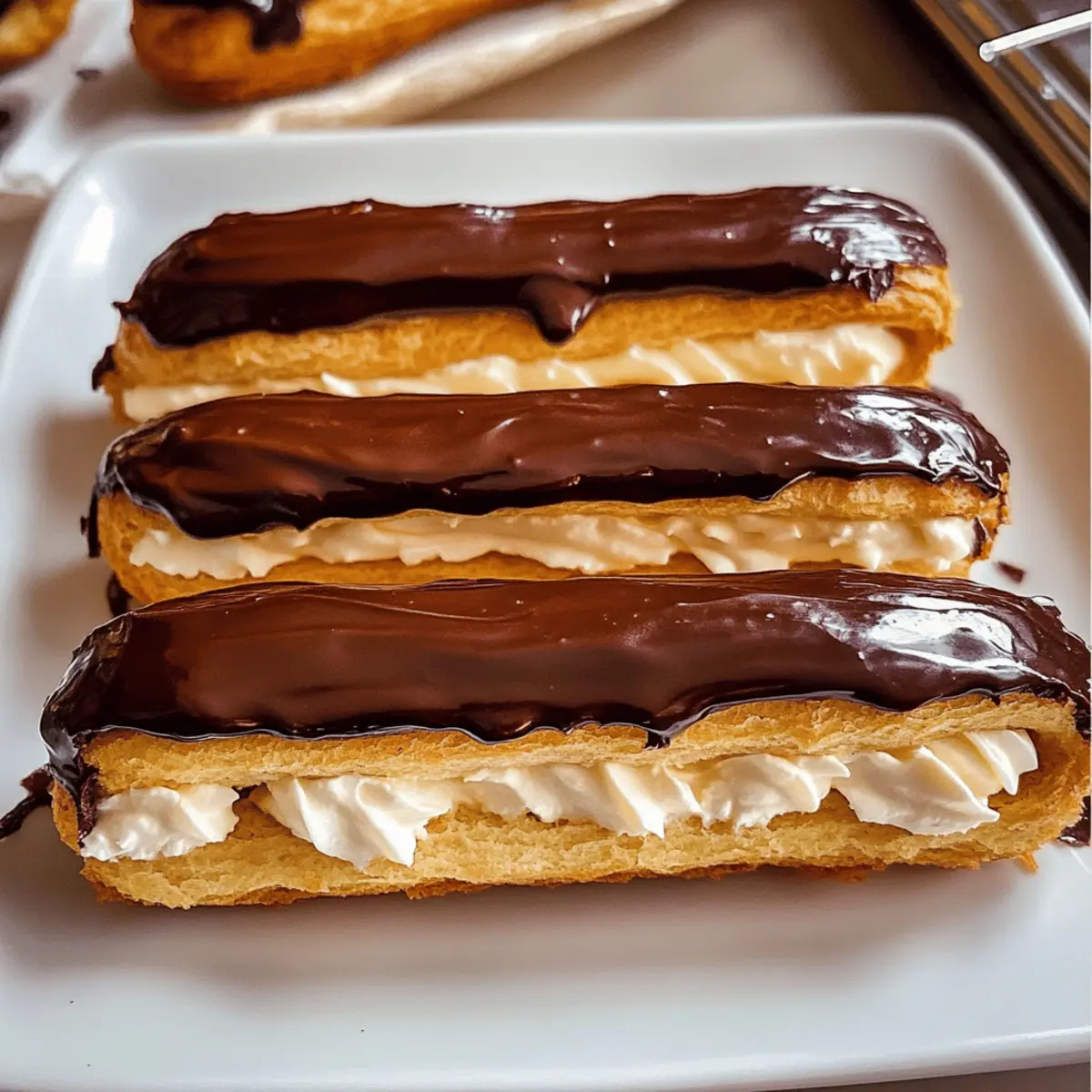 Éclairs à la crème chantilly maison délicieuses