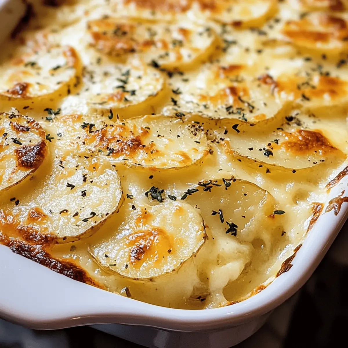 Pommes de terre scallopées à l'ail et au fromage crémeuses