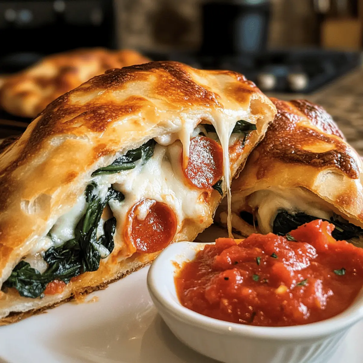 Calzones cuit au feu de bois à la perfection !