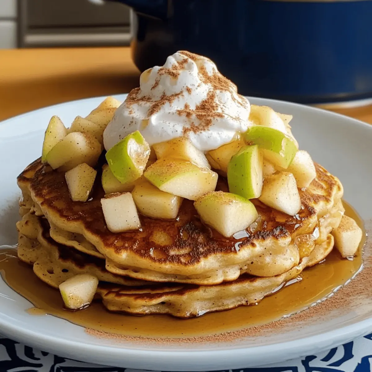 Pancakes à la pomme et à la cannelle faciles et moelleux