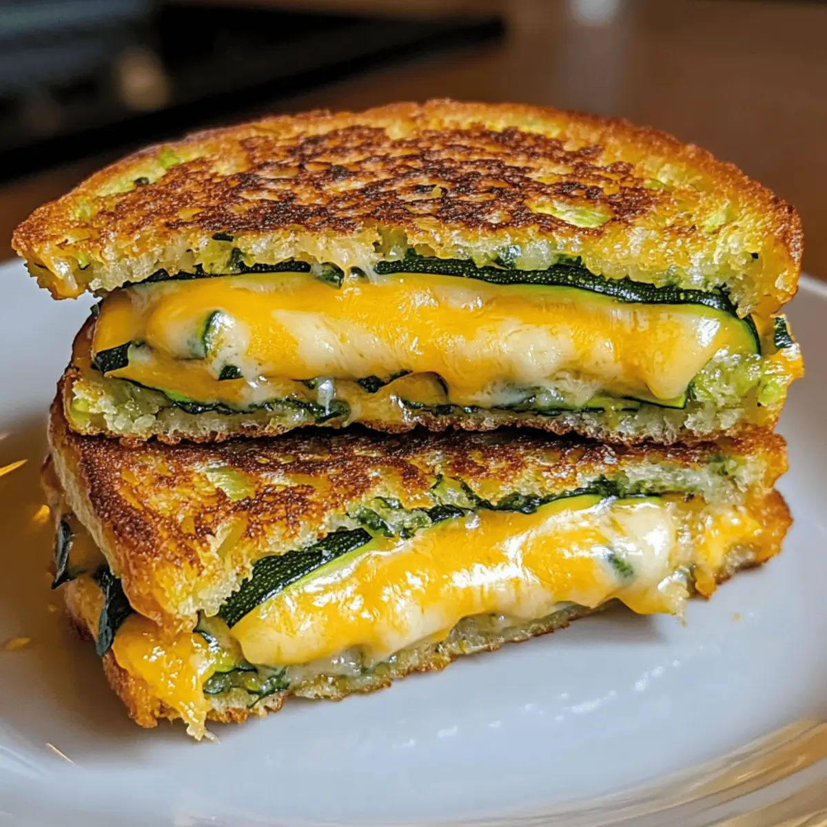 Sandwich au fromage grillé avec courgette délicieux