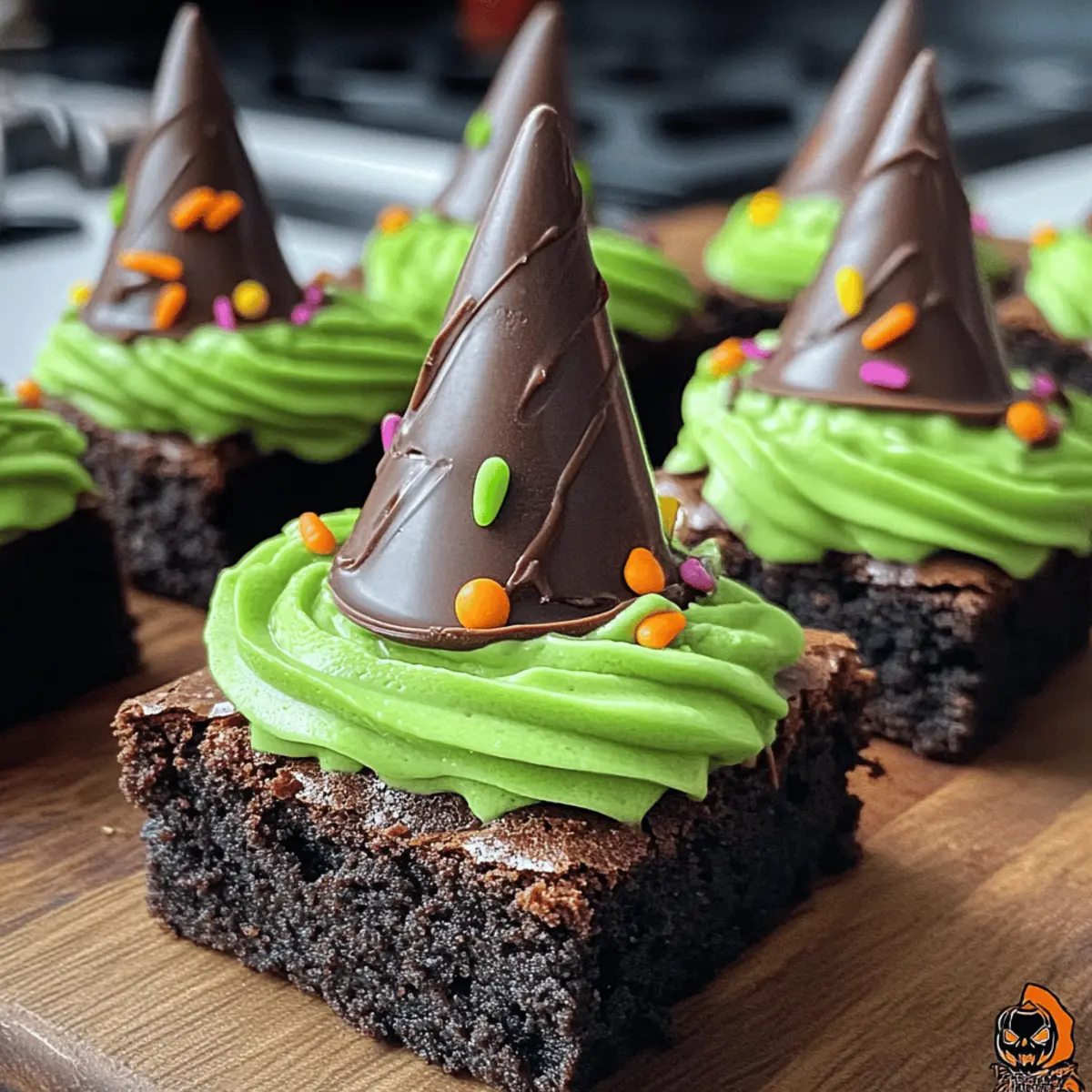 Brownies au chapeau de sorcière maléfique marron délicieux