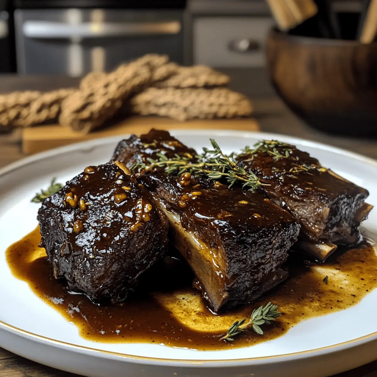Côtes de bœuf braisées au bourbon balsamique réconfortantes