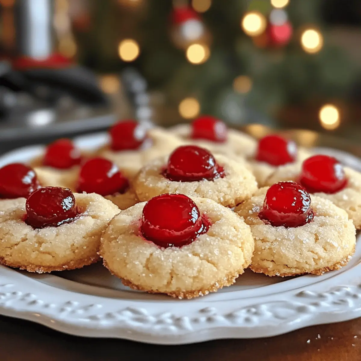 Biscuits sablés aux cerises Maraschino de Noël délicieux