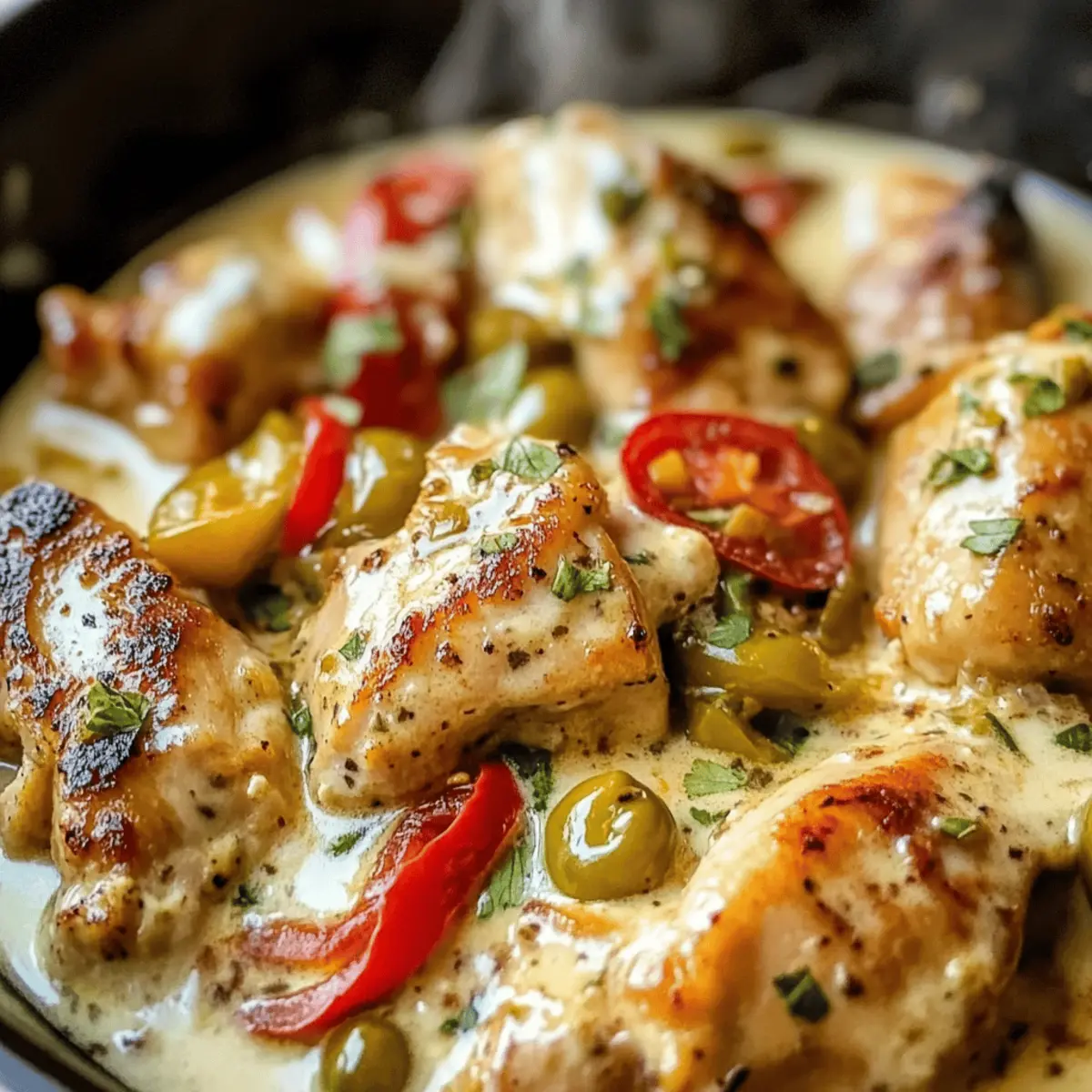 Poêlée de poulet crémeuse aux pepperoncini facile