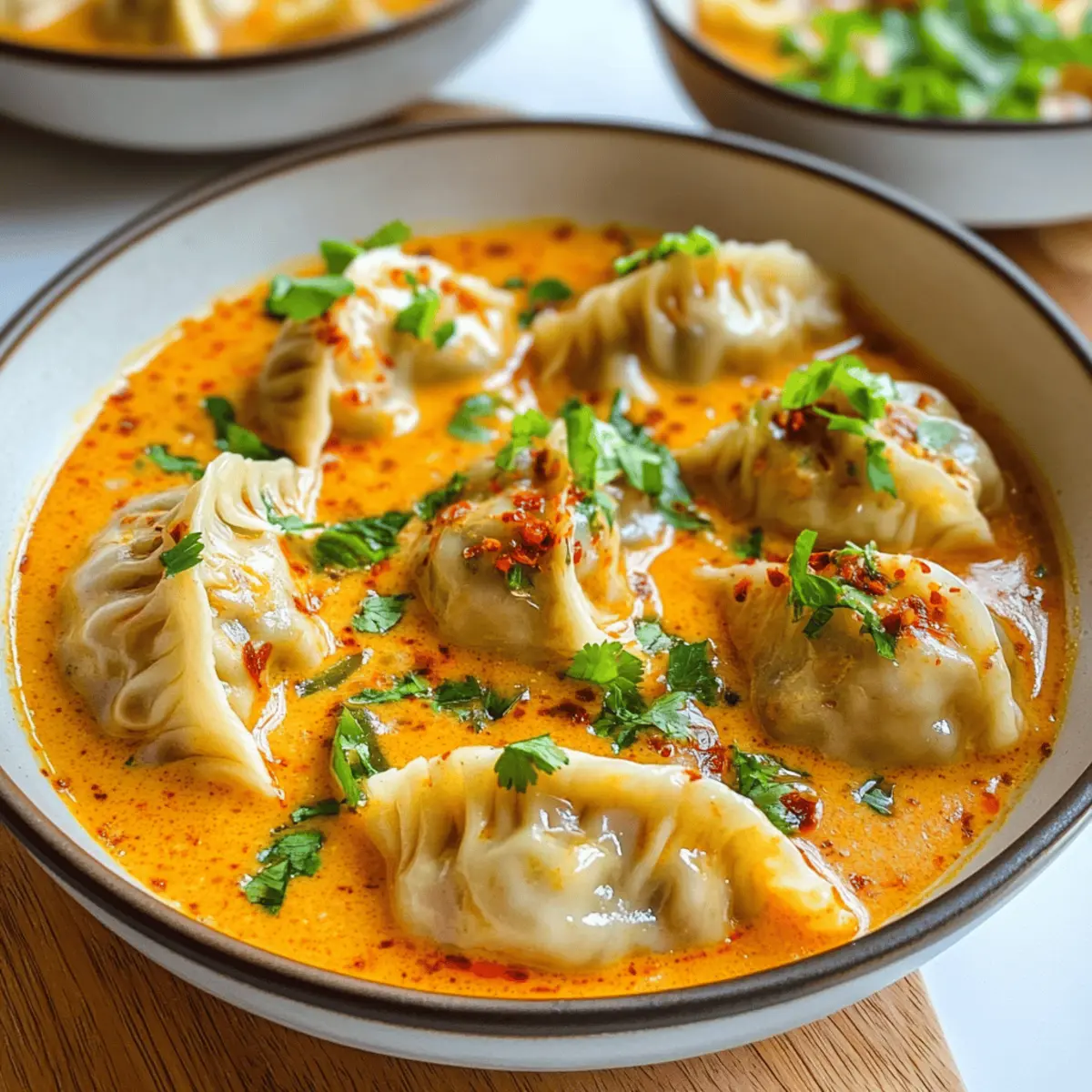Dumplings vapeur à la thaïlandaise en curry rouge