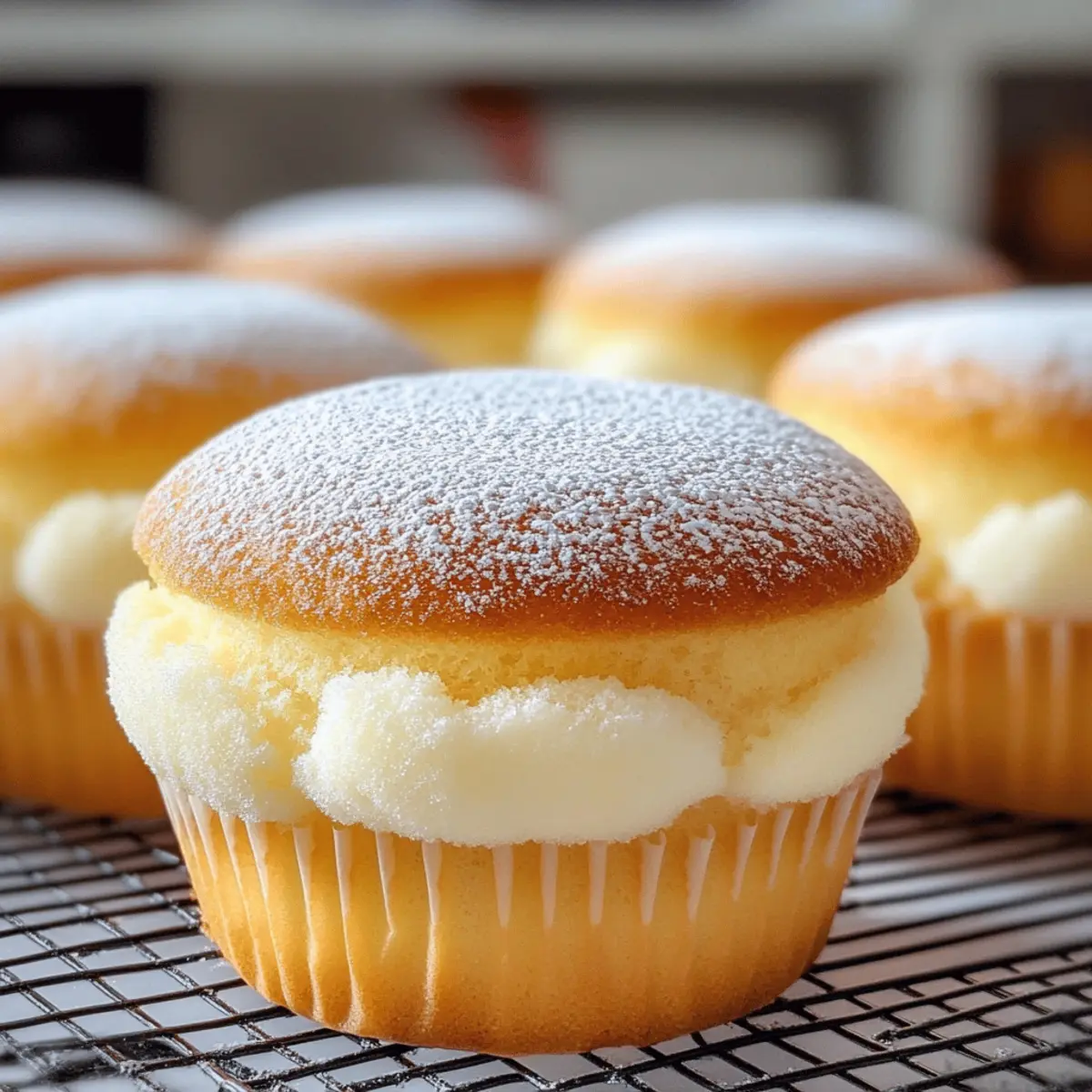 Gâteaux cupcakes soufflés en coton japonais légers