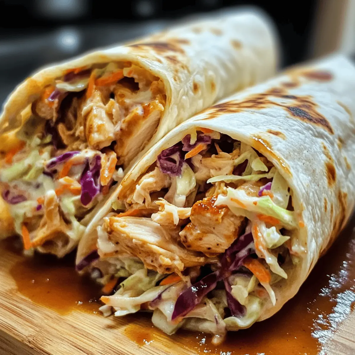 Wraps de poulet BBQ et coleslaw irrésistibles