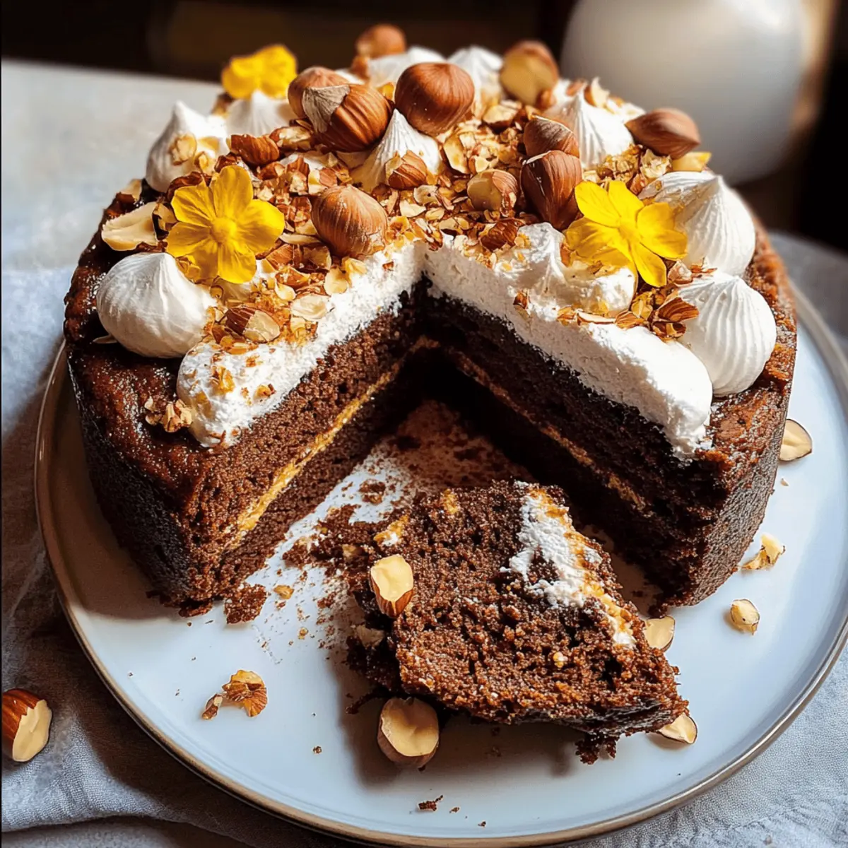 Gâteau à l’huile d’olive et aux noisettes irrésistible