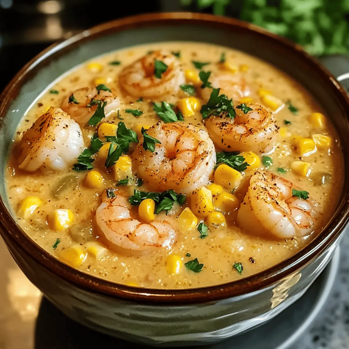 Bisque de crevettes et de maïs de Louisiane crémeuse