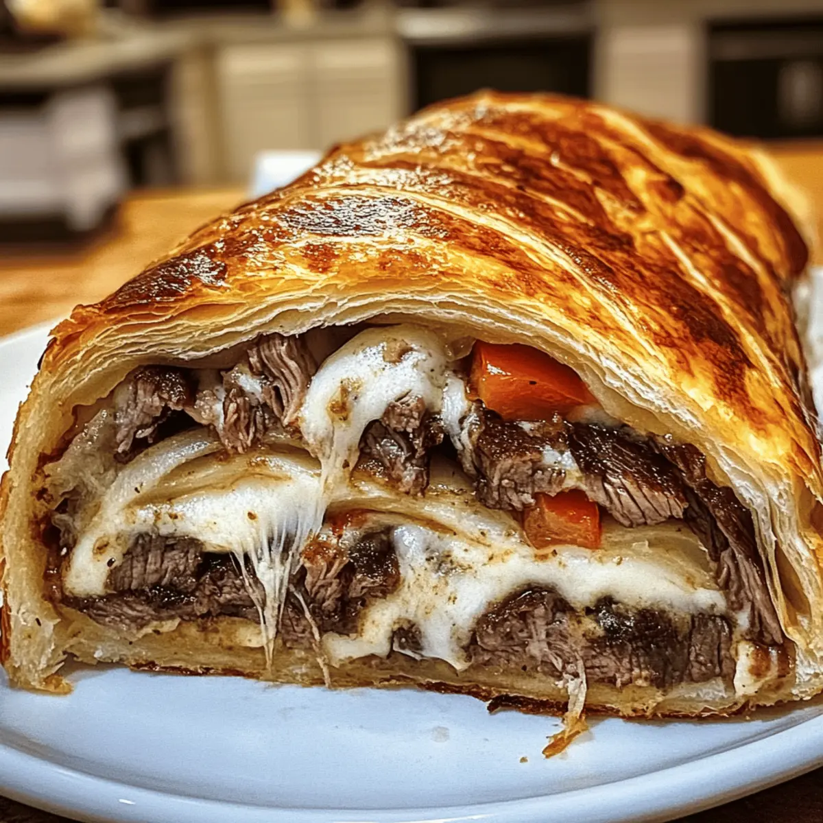 Stromboli au steak de mozzarella savoureuse à essayer