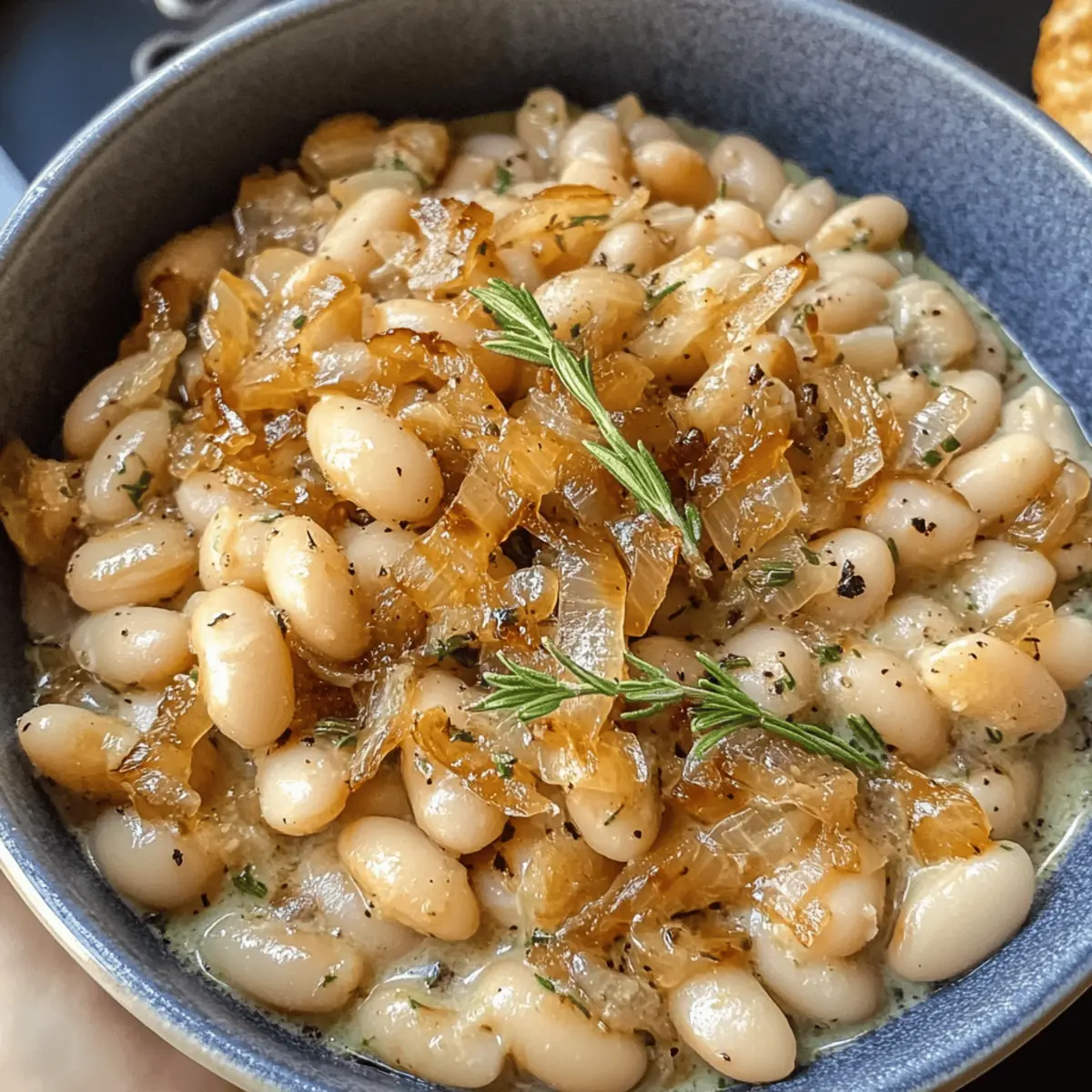 Oignons caramélisés haricots blancs réconfortants