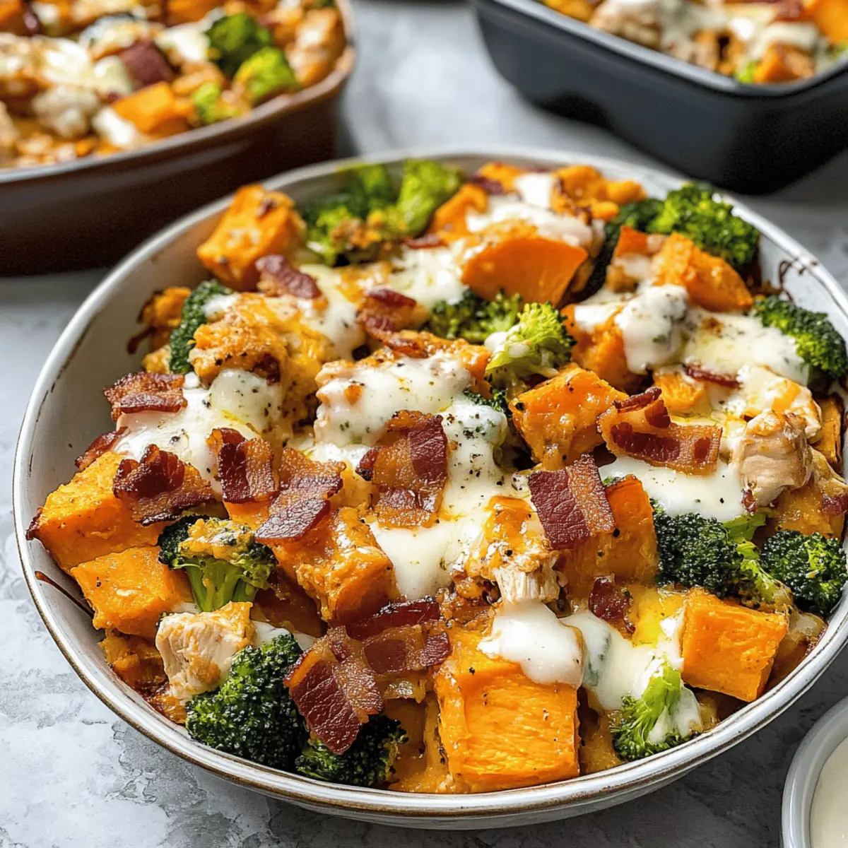 Casserole de patate douce au poulet Buffalo gourmande